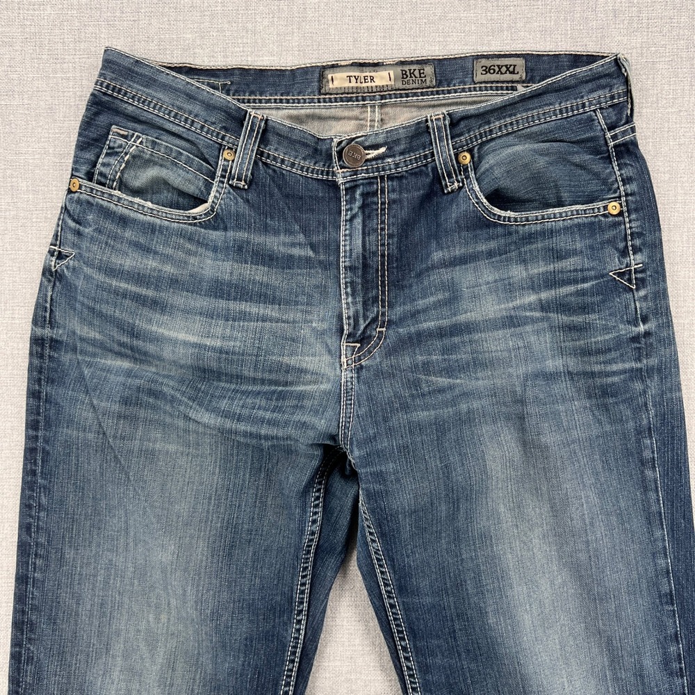 BKE Tyler Straight Leg Jeans Men 36XXL 37x37 Blue Medium Wash Denim Americana - Picture 7 of 14